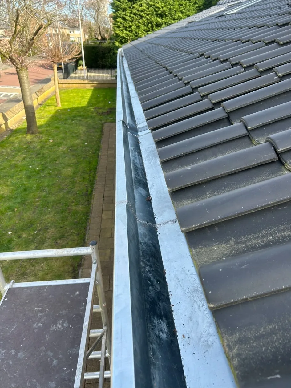 Zinken goot langs pannendak